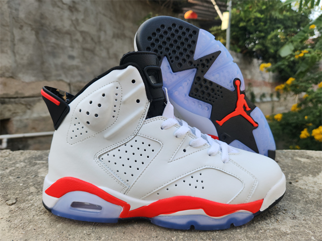 Women's Running weapon Air Jordan 6 White/Orange Shoes 019